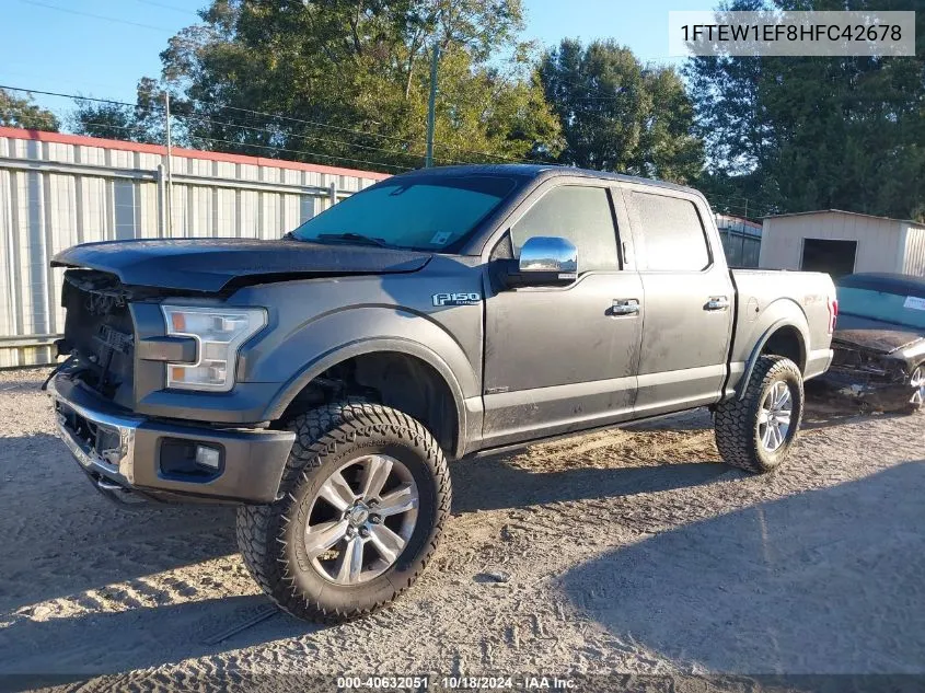 2017 Ford F-150 Platinum VIN: 1FTEW1EF8HFC42678 Lot: 40632051