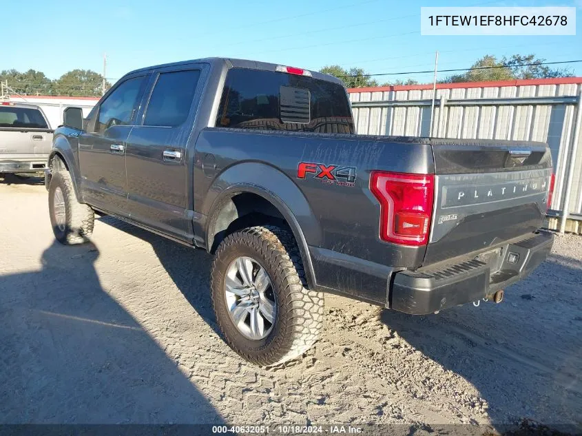 2017 Ford F-150 Platinum VIN: 1FTEW1EF8HFC42678 Lot: 40632051