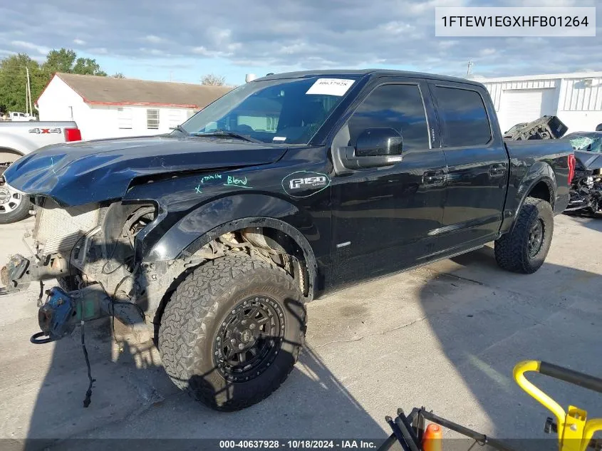 2017 Ford F-150 Lariat VIN: 1FTEW1EGXHFB01264 Lot: 40637928