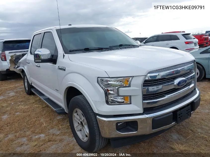 2017 Ford F-150 Supercrew VIN: 1FTEW1CG3HKE09791 Lot: 40639922