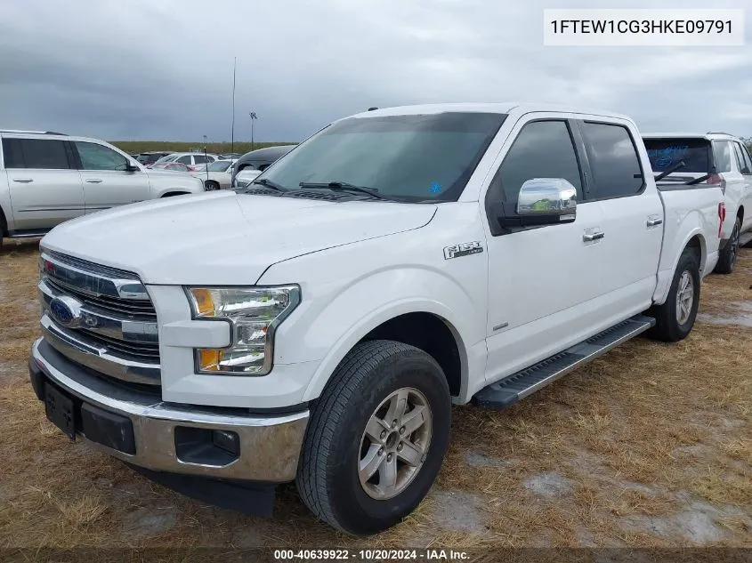 2017 Ford F-150 Supercrew VIN: 1FTEW1CG3HKE09791 Lot: 40639922