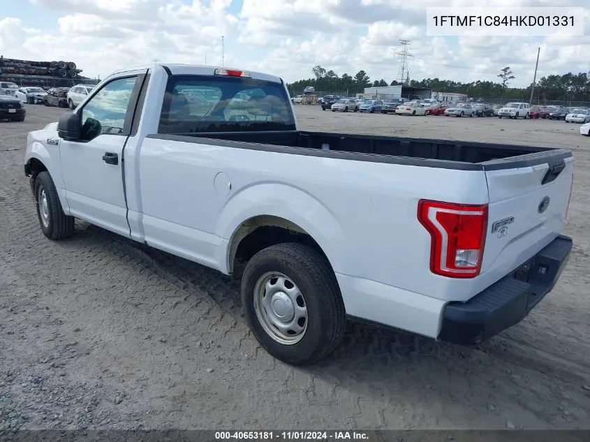 2017 Ford F-150 Xl VIN: 1FTMF1C84HKD01331 Lot: 40653181