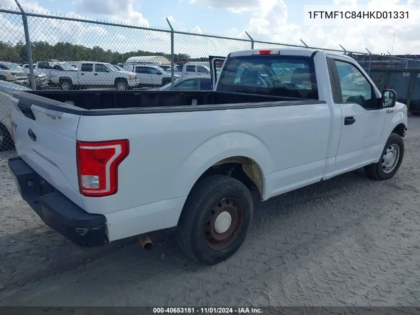 2017 Ford F-150 Xl VIN: 1FTMF1C84HKD01331 Lot: 40653181