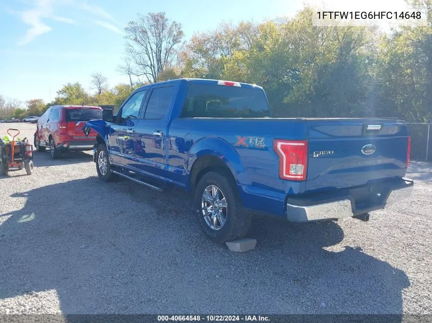 2017 Ford F-150 Xlt VIN: 1FTFW1EG6HFC14648 Lot: 40664548