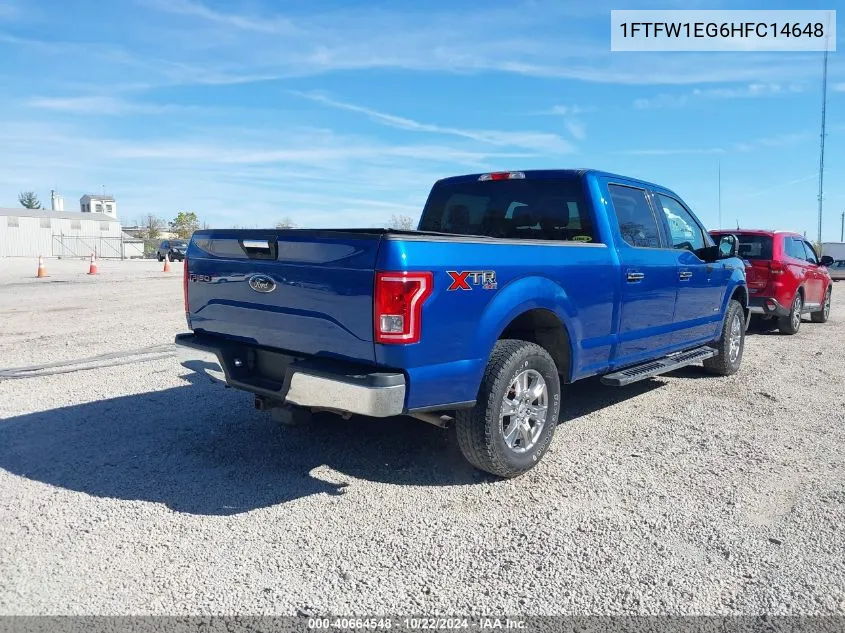 2017 Ford F-150 Xlt VIN: 1FTFW1EG6HFC14648 Lot: 40664548