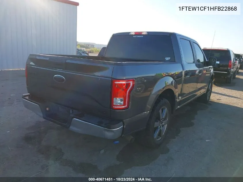 2017 Ford F-150 Xlt VIN: 1FTEW1CF1HFB22868 Lot: 40671451