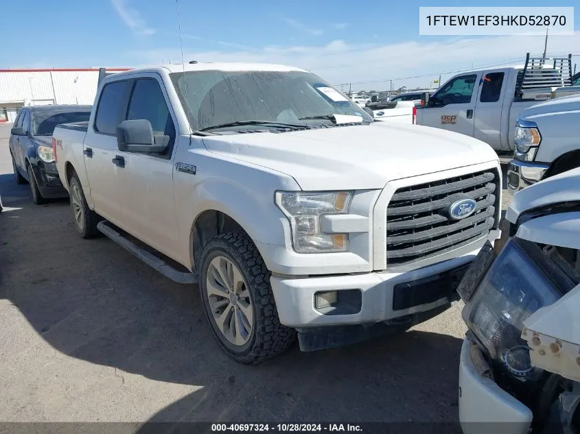 2017 Ford F-150 Xl VIN: 1FTEW1EF3HKD52870 Lot: 40697324