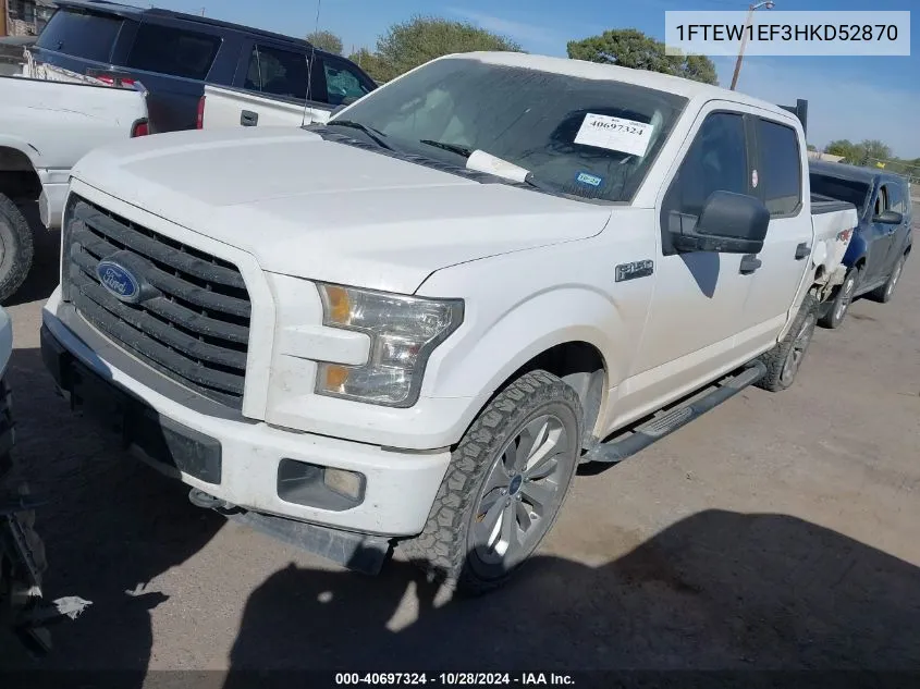 2017 Ford F-150 Xl VIN: 1FTEW1EF3HKD52870 Lot: 40697324