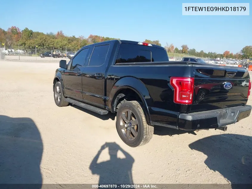 2017 Ford F-150 Lariat VIN: 1FTEW1EG9HKD18179 Lot: 40697870