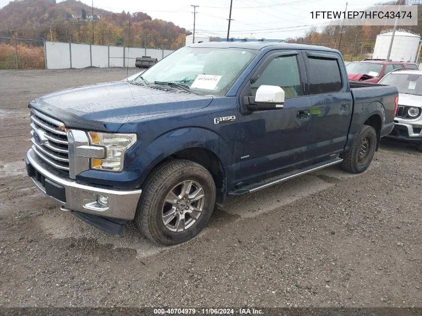 2017 Ford F-150 Xlt VIN: 1FTEW1EP7HFC43474 Lot: 40704979