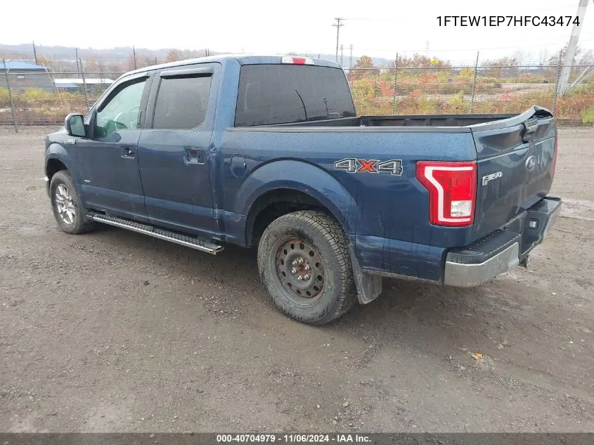 2017 Ford F-150 Xlt VIN: 1FTEW1EP7HFC43474 Lot: 40704979