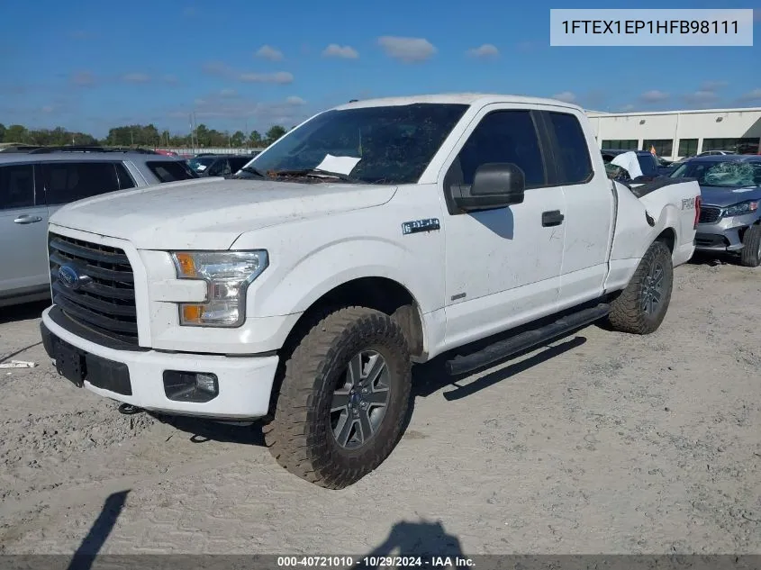 2017 Ford F-150 Xl VIN: 1FTEX1EP1HFB98111 Lot: 40721010