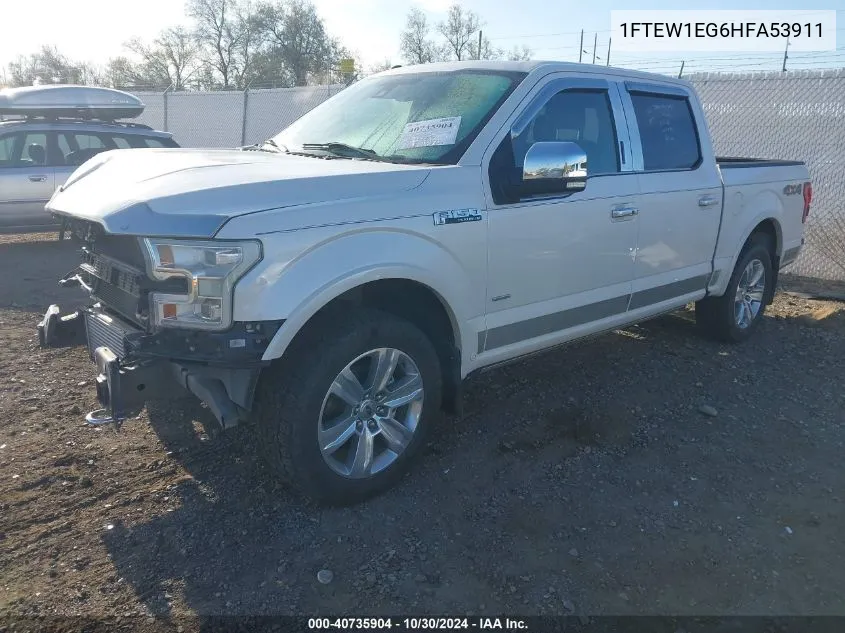 2017 Ford F-150 Platinum VIN: 1FTEW1EG6HFA53911 Lot: 40735904