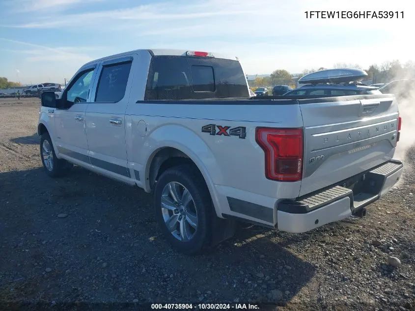 2017 Ford F-150 Platinum VIN: 1FTEW1EG6HFA53911 Lot: 40735904