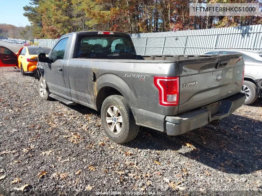 2017 Ford F-150 Xl VIN: 1FTMF1E88HKC51000 Lot: 40738846