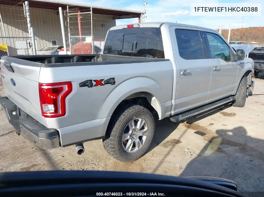 2017 Ford F-150 Xlt VIN: 1FTEW1EF1HKC40388 Lot: 40746023