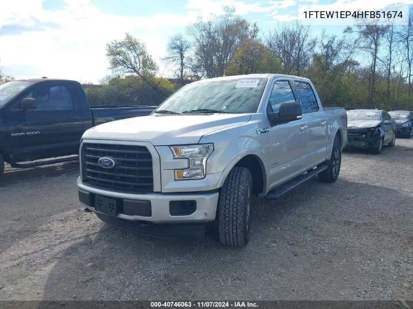 2017 Ford F-150 Xlt VIN: 1FTEW1EP4HFB51674 Lot: 40746063