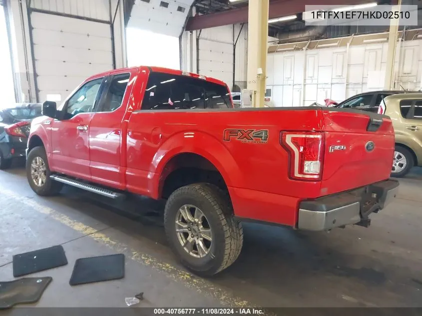 2017 Ford F-150 Xlt VIN: 1FTFX1EF7HKD02510 Lot: 40756777