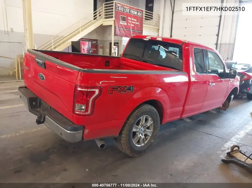 2017 Ford F-150 Xlt VIN: 1FTFX1EF7HKD02510 Lot: 40756777