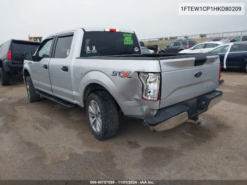 2017 Ford F-150 Xl VIN: 1FTEW1CP1HKD80209 Lot: 40757059