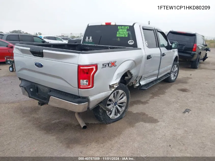 2017 Ford F-150 Xl VIN: 1FTEW1CP1HKD80209 Lot: 40757059