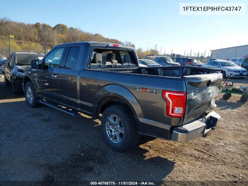 2017 Ford F-150 Xlt VIN: 1FTEX1EP9HFC43747 Lot: 40765778