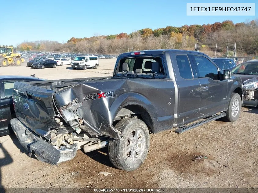 2017 Ford F-150 Xlt VIN: 1FTEX1EP9HFC43747 Lot: 40765778