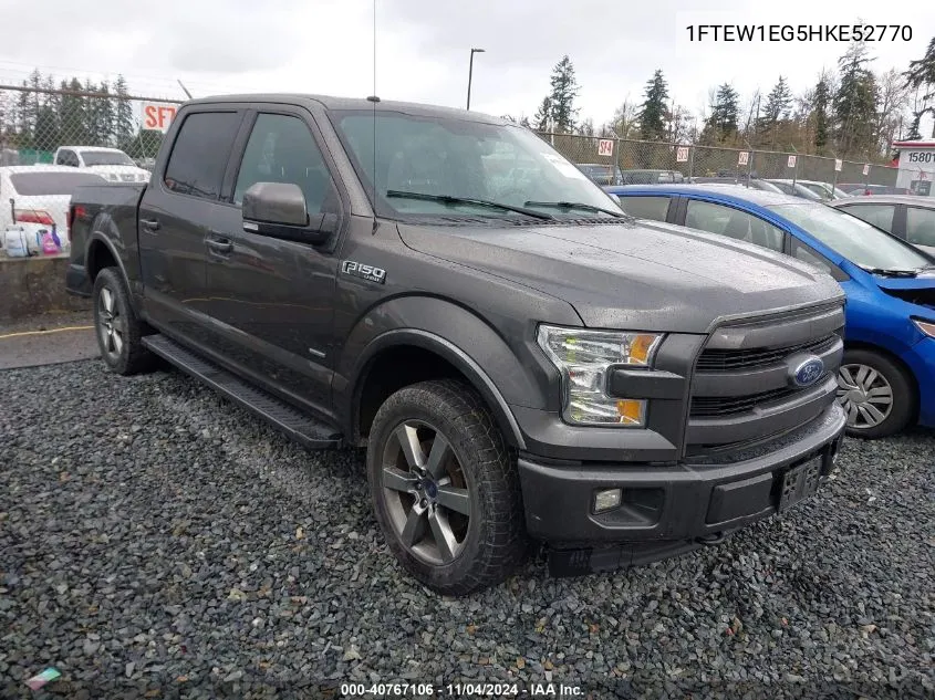 2017 Ford F-150 Lariat VIN: 1FTEW1EG5HKE52770 Lot: 40767106