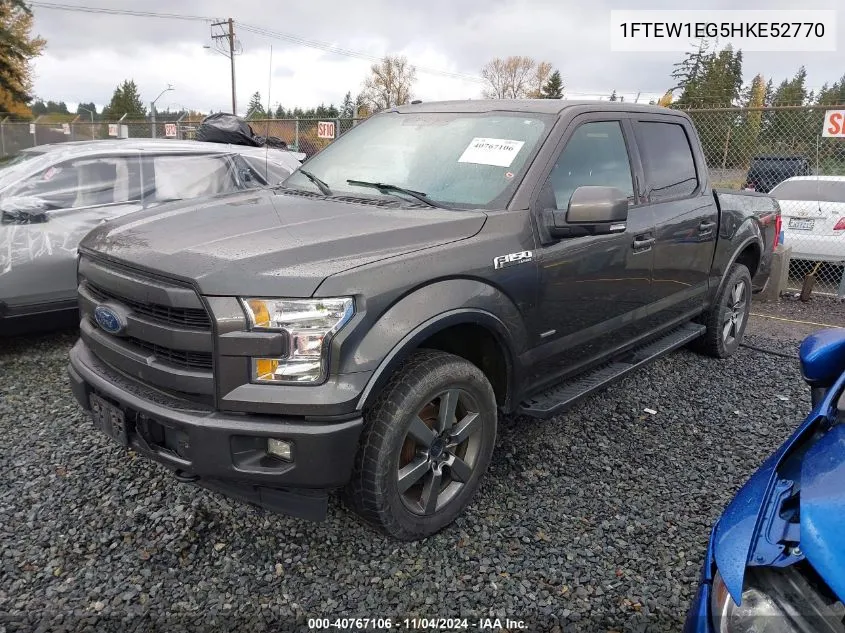 2017 Ford F-150 Lariat VIN: 1FTEW1EG5HKE52770 Lot: 40767106