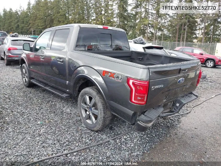 2017 Ford F-150 Lariat VIN: 1FTEW1EG5HKE52770 Lot: 40767106