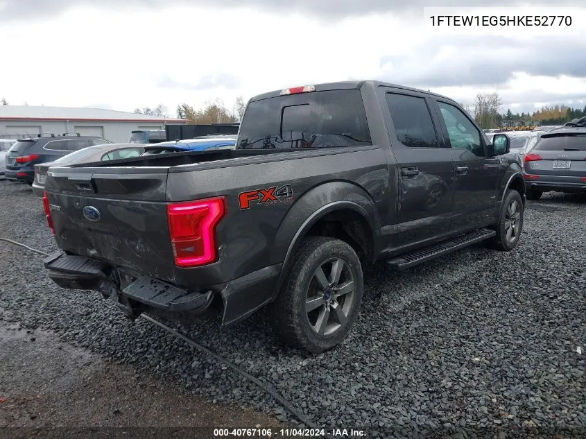 2017 Ford F-150 Lariat VIN: 1FTEW1EG5HKE52770 Lot: 40767106