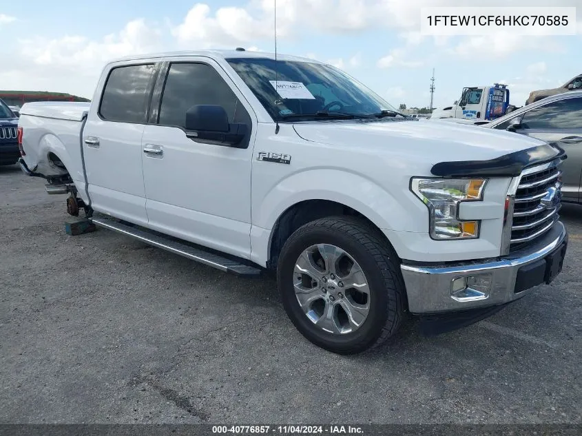 2017 Ford F-150 Xlt VIN: 1FTEW1CF6HKC70585 Lot: 40776857