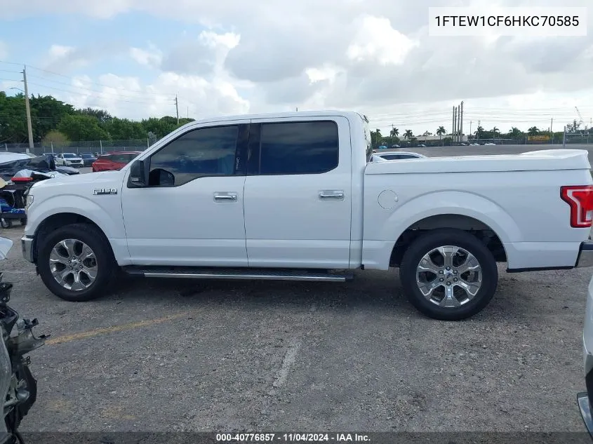 2017 Ford F-150 Xlt VIN: 1FTEW1CF6HKC70585 Lot: 40776857