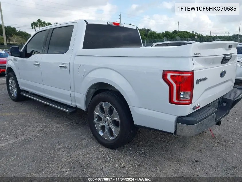 2017 Ford F-150 Xlt VIN: 1FTEW1CF6HKC70585 Lot: 40776857