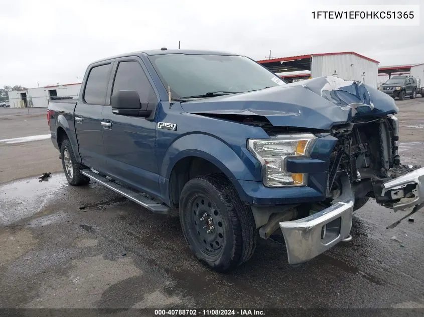 2017 Ford F-150 Xlt VIN: 1FTEW1EF0HKC51365 Lot: 40788702