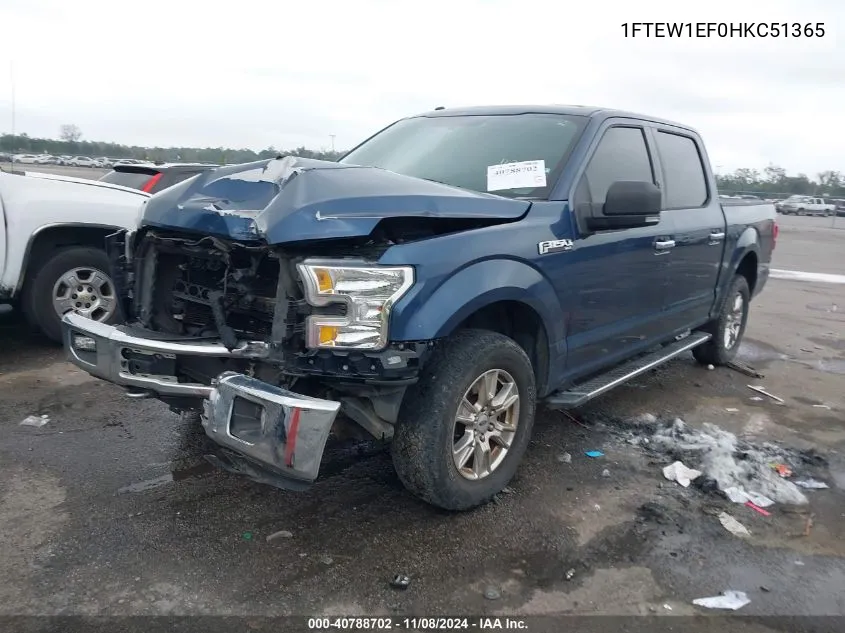 2017 Ford F-150 Xlt VIN: 1FTEW1EF0HKC51365 Lot: 40788702