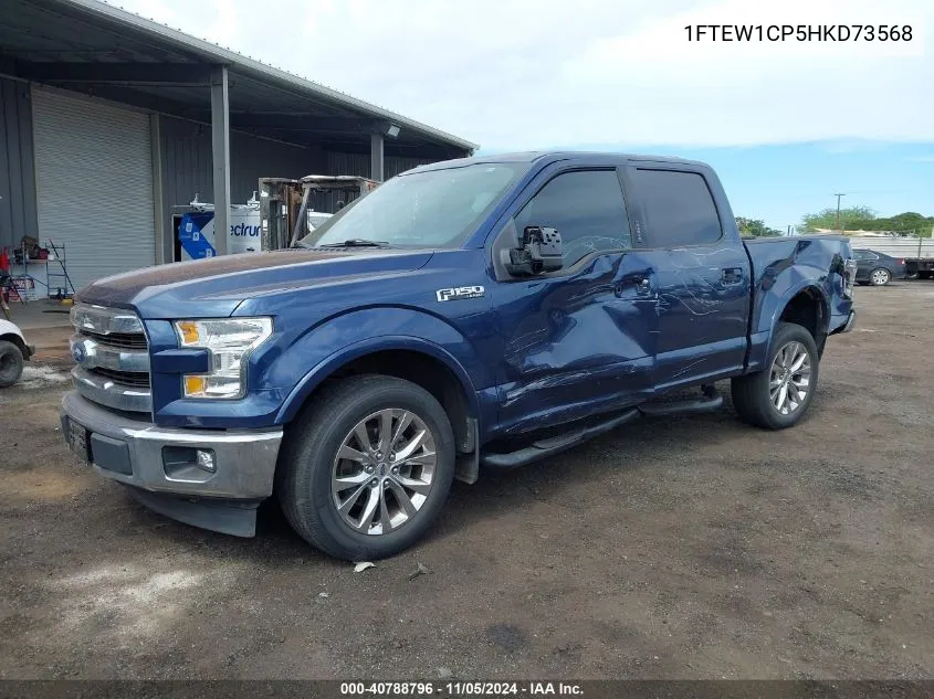 2017 Ford F-150 Lariat VIN: 1FTEW1CP5HKD73568 Lot: 40788796