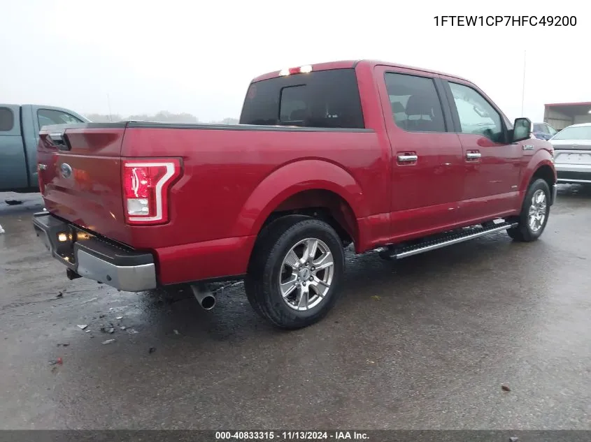 2017 Ford F-150 Xlt VIN: 1FTEW1CP7HFC49200 Lot: 40833315