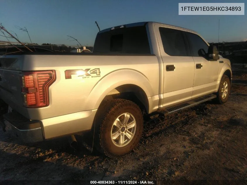 2017 Ford F-150 Xlt VIN: 1FTEW1EG5HKC34893 Lot: 40834363