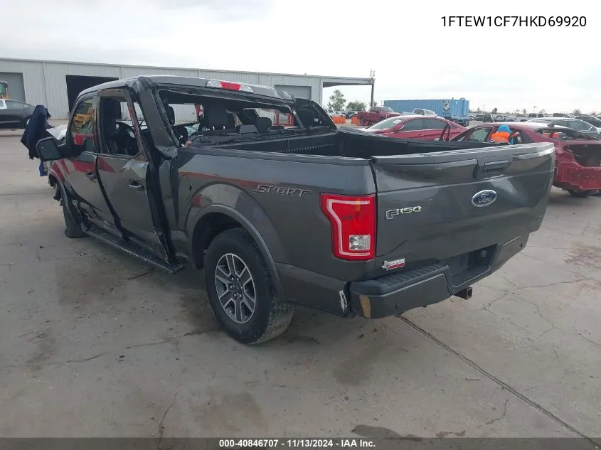 1FTEW1CF7HKD69920 2017 Ford F-150 Xlt