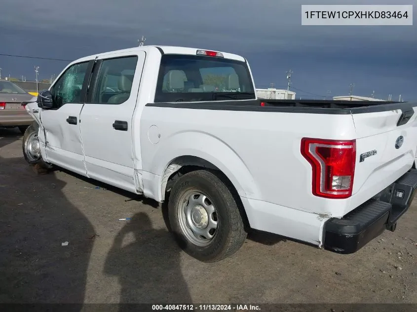 2017 Ford F-150 Xl VIN: 1FTEW1CPXHKD83464 Lot: 40847512