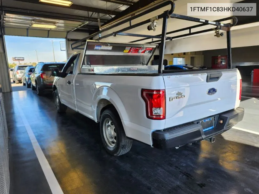 2017 Ford F-150 Xl VIN: 1FTMF1C83HKD40637 Lot: 40850889