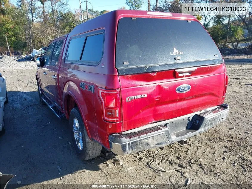 2017 Ford F-150 Lariat VIN: 1FTEW1EG4HKC18023 Lot: 40879274