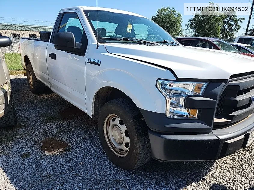 2017 Ford F150 VIN: 1FTMF1C81HKC94502 Lot: 40895509