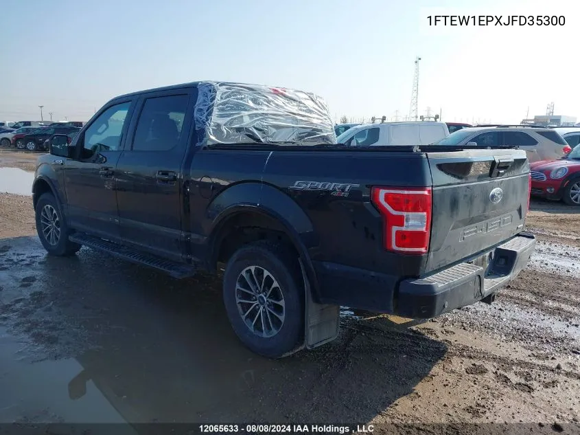 2018 Ford F150 Supercrew VIN: 1FTEW1EPXJFD35300 Lot: 12065633