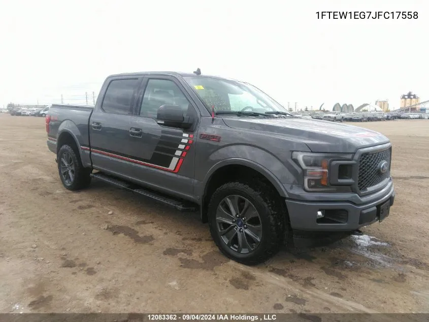 2018 Ford F150 Supercrew VIN: 1FTEW1EG7JFC17558 Lot: 12083362