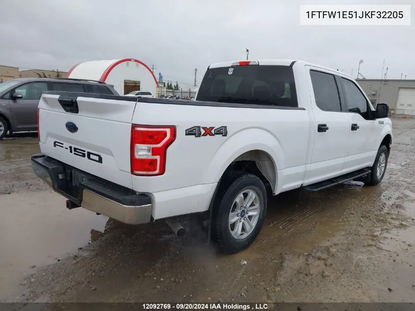 2018 Ford F150 Supercrew VIN: 1FTFW1E51JKF32205 Lot: 12092769