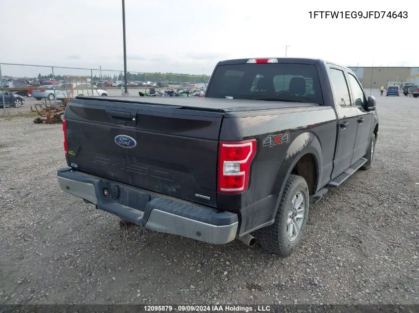 2018 Ford F150 Supercrew VIN: 1FTFW1EG9JFD74643 Lot: 12095879