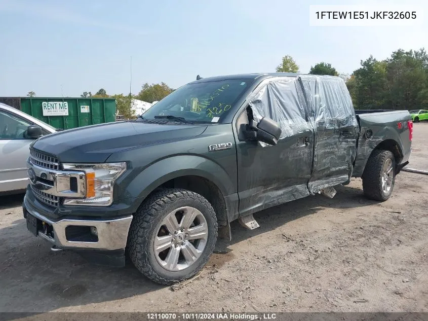 2018 Ford F-150 Xlt VIN: 1FTEW1E51JKF32605 Lot: 12110070