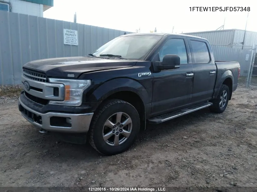 2018 Ford F150 Supercrew VIN: 1FTEW1EP5JFD57348 Lot: 12120015